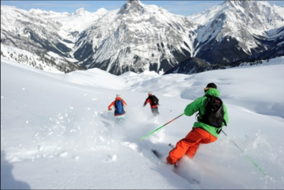 Skeirs enjoying powder in Revelstoke