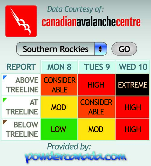 avalanche forcast widget