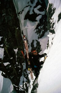 Eric Pehota negotiating the lower East Face