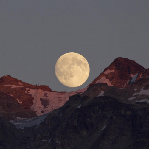 Whistler glacier full moon