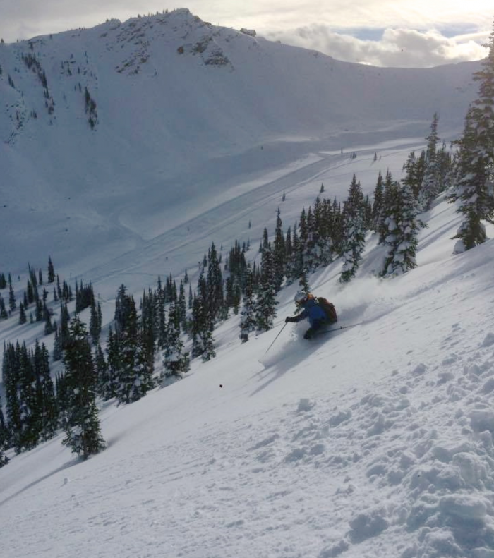 Kicking horse powder skiing