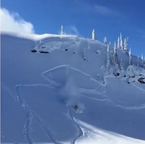 This avalanche was triggered in recent storm snow below a ridge near Revelstoke on Monday. 