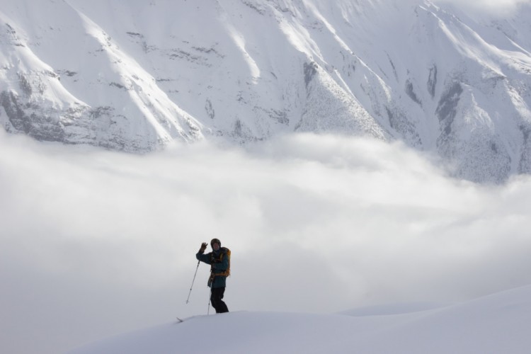 The sun finally pops through at Icefall Lodge. 