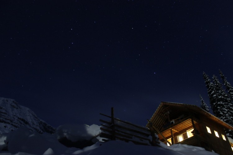 Sunset at Icefall Lodge. 