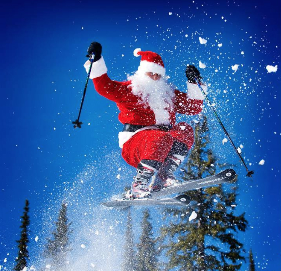 Santa skiing powder Powder Canada