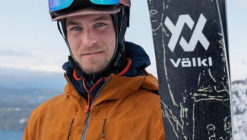 Kye Petersen skiing on Volkl